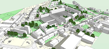 Brownfield masterplan for mixed-use scheme, UK © Jordan and Bateman Architects Ltd