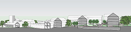 Brownfield masterplan for mixed-use scheme, UK © Jordan and Bateman Architects Ltd